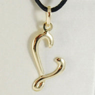18k yellow gold pendant charm initial letter L, slightly rounded slab 20mm.