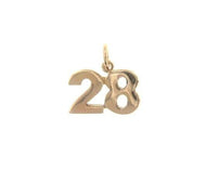 18k rose gold number 28 twenty eight small pendant charm, 0.4