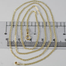 Load image into Gallery viewer, 18K YELLOW GOLD CHAIN MINI OVAL FLAT WORKED MESH 1.5 MM, 15.75 IN. MADE IN ITALY.
