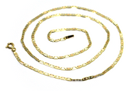 SOLID 18K YELLOW WHITE ROSE GOLD FLAT BRIGHT SATIN OVAL 2.2mm CHAIN NECKLACE 20