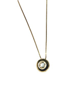 18K YELLOW GOLD ORSINI NECKLACE WITH DIAMOND 0.05 & VENETIAN CHAIN MADE IN ITALY.