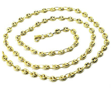 Load image into Gallery viewer, 9K YELLOW GOLD NAUTICAL MARINER CHAIN OVALS 4 MM THICKNESS, 24 INCHES, 60 CM
