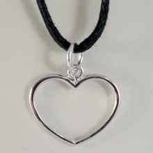 Load image into Gallery viewer, 18k white gold heart pendant charm, 17 mm, luminous, bright, made in Italy.
