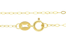 Load image into Gallery viewer, 18K YELLOW GOLD CHAIN SMALL CABLE 1mm OVAL LINKS LENGTH 18&quot;, 45cm, MADE IN ITALY.
