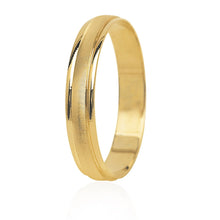 Load image into Gallery viewer, 18K YELLOW GOLD WEDDING BAND 3.8mm THICK RING ENGAGEMENT STRIPED DOUBLE BINARY.
