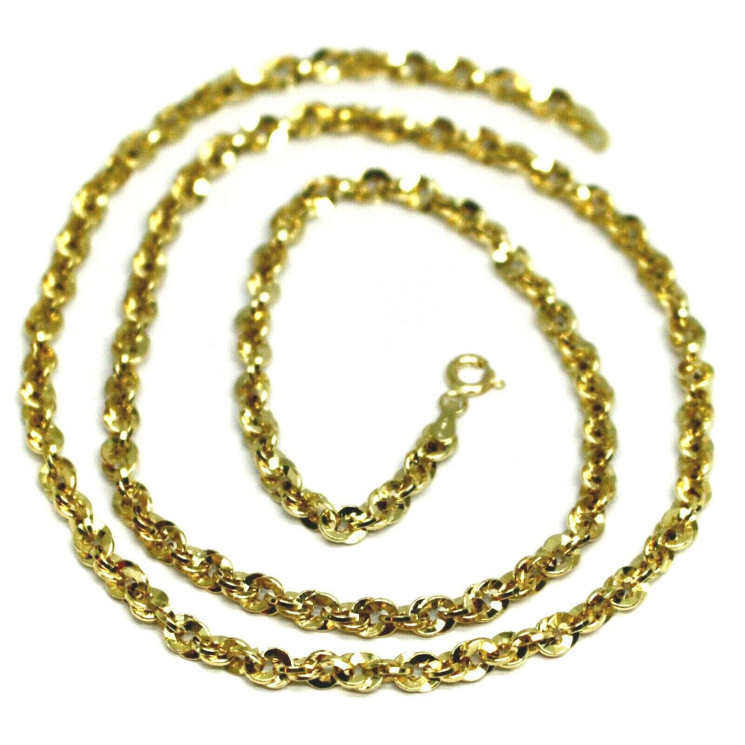18K YELLOW GOLD ROPE CHAIN, 19.7 INCHES BRAIDED INFINITE FACETED ALTERNATE LINK