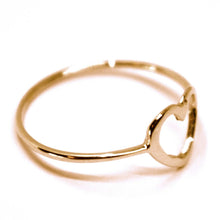 Load image into Gallery viewer, SOLID 18K ROSE GOLD HEART LOVE RING, 10mm DIAMETER FLAT HEART CENTRAL, SMOOTH.
