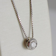 Load image into Gallery viewer, 18k white gold necklace with diamond 0.31 carats, venetian chain made in Italy
