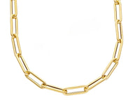 18K YELLOW GOLD CHAIN ROUNDED OVAL PAPER CLIP 3x9mm LINK, 18