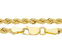 Load image into Gallery viewer, 9K YELLOW GOLD 2.8mm ROPE CHAIN BRAID ROPE CORD, HOLLOW NECKLACE, LENGTH 23.6&quot;.
