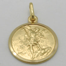 Load image into Gallery viewer, solid 18k yellow gold Saint Michael Archangel 17 mm very detailed medal, pendant
