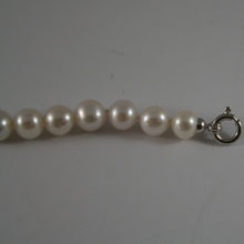 Load image into Gallery viewer, solid 18k white gold bracelet with freshwater white pearl made in Italy  7,48 in.
