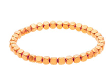 Load image into Gallery viewer, SOLID 18K ROSE GOLD ELASTIC BRACELET, CUBES DIAMETER 5mm 0.2&quot;, MADE IN ITALY
