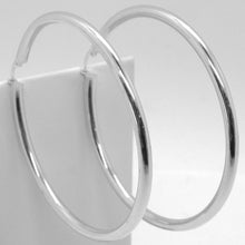 Load image into Gallery viewer, 18k white gold round circle earrings diameter 70 mm, width 3 mm, made in Italy
