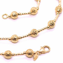 Load image into Gallery viewer, 18k rose gold chain finely worked 5 mm ball spheres and tube link, 15.8 inches
