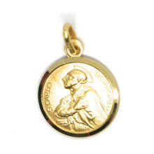 Load image into Gallery viewer, SOLID 18K YELLOW GOLD MEDAL, SAINT CARLO CHARLES BORROMEO, 15 mm DIAMETER.
