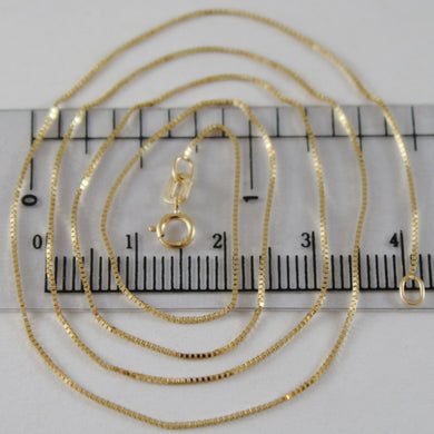 18K YELLOW GOLD CHAIN MINI 0.7 MM VENETIAN SQUARE LINK 23.62 INCH. MADE IN ITALY.