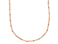18K ROSE GOLD CHAIN THIN BONE 1.3x8mm ROUNDED TUBE LINK, 17.7