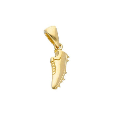 18K YELLOW GOLD SMALL 10mm SOCCER SHOE PENDANT, MADE IN ITALY.