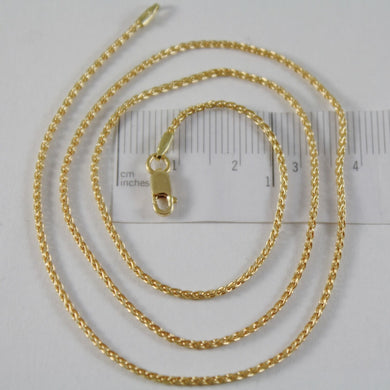 SOLID 18K YELLOW GOLD SPIGA WHEAT EAR CHAIN 24 INCHES, 1.5 MM, MADE IN ITALY.