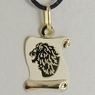 18k yellow gold zodiac sign medal, leo, lion parchment engravable made in Italy.