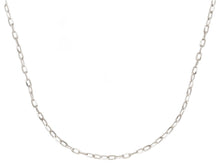 Load image into Gallery viewer, 18K WHITE GOLD CHAIN SMALL SQUARED CABLE 1.8mm OVAL LINKS, 18&quot; 45cm ITALY MADE.

