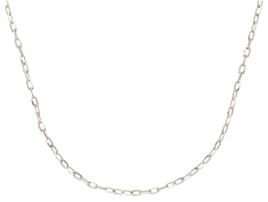 18K WHITE GOLD CHAIN SMALL SQUARED CABLE 1.8mm OVAL LINKS, 18