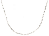 18K WHITE GOLD CHAIN SMALL SQUARED CABLE 1.8mm OVAL LINKS, 18