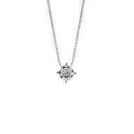 18k white gold Orsini necklace with diamond 0.04 & venetian chain made in Italy.