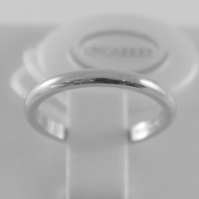SOLID 18K WHITE GOLD WEDDING BAND UNOAERRE RING 3 GRAMS MARRIAGE MADE IN ITALY.