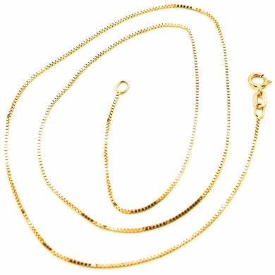 18K YELLOW GOLD CHAIN MINI 0.8 MM VENETIAN SQUARE LINK 23.60 INCH MADE IN ITALY.
