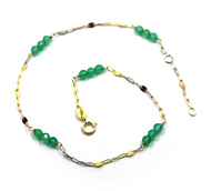 18K YELLOW ROSE WHITE GOLD ANKLET 9.8