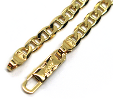 Load image into Gallery viewer, SOLID 18K YELLOW GOLD BRACELET 3.8mm FLAT MARINER OVAL LINK ENGRAVING PLATE 8.3&quot;.
