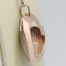 Load image into Gallery viewer, 18k rose &amp; white gold double heart pendant, charms, finely worked, made in Italy.
