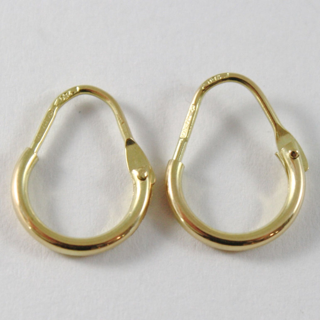 18K YELLOW GOLD ROUND CIRCLE EARRINGS DIAMETER 8 MM WIDTH 1.7 MM, MADE IN ITALY