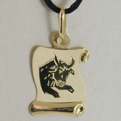 18k yellow gold zodiac sign medal, taurus, parchment engravable made in Italy.