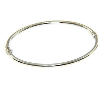 Load image into Gallery viewer, 18K WHITE GOLD BRACELET RIGID BANGLE, 2.8mm ROUNDED TUBE SMOOTH, SAFETY CLOSURE.
