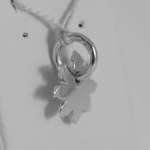 Load image into Gallery viewer, 18k white gold engravable sun charm pendant 11 mm flat smooth made in Italy.
