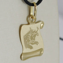 Load image into Gallery viewer, 18k yellow gold zodiac sign medal, taurus, parchment engravable made in Italy
