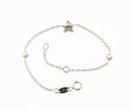 18k white gold bracelet for kids with star and cubic zirconia made in Italy.