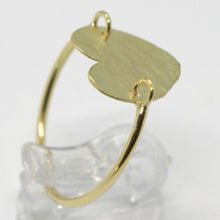 Load image into Gallery viewer, 18K YELLOW GOLD FLAT HEART RING, FINELY WORKED, SATIN, HAMMERED, MADE IN ITALY

