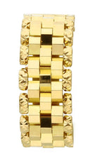 Cargar imagen en el visor de la galería, 18k yellow gold band chain link cable mesh ring, 5 wires, smooth and hammered.
