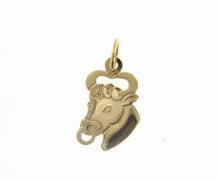 Load image into Gallery viewer, solid 18k yellow gold zodiac sign pendant, zodiacal charm, satin, made in Italy.
