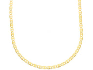 18K YELLOW GOLD FLAT CHAIN NECKLACE 2.5mm SMALL EYES OVALS & CIRCLES, 24