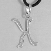 Load image into Gallery viewer, 18k white gold pendant charm initial letter K, made in Italy 0.9 inches, 22 mm.

