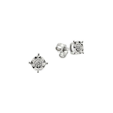 SOLID 18K WHITE GOLD ORSINI EARRINGS WITH DIAMONDS CT 0.04 MADE IN ITALY.