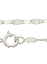 Load image into Gallery viewer, 18K WHITE GOLD CHAIN, SMALL 1.5mm FLAT POLISHED CROSSED OVALS, 15.7&quot; ITALY MADE.
