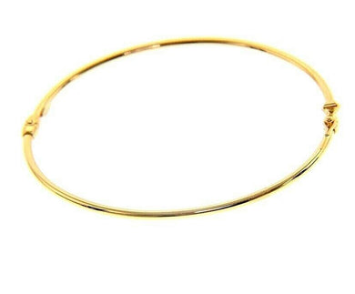 18K YELLOW GOLD BRACELET, RIGID, BANGLE, 2mm TUBE, SMOOTH, SAFETY CLOSURE.