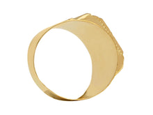 Load image into Gallery viewer, 18K YELLOW GOLD MAN BAND RING BIG 17mm FINELY WORKED SMOOTH SQUARE WITH RAYS.
