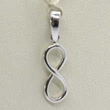Load image into Gallery viewer, 18k white gold pendant charm infinity infinite, made in italy 0.8 inches, 20 mm
